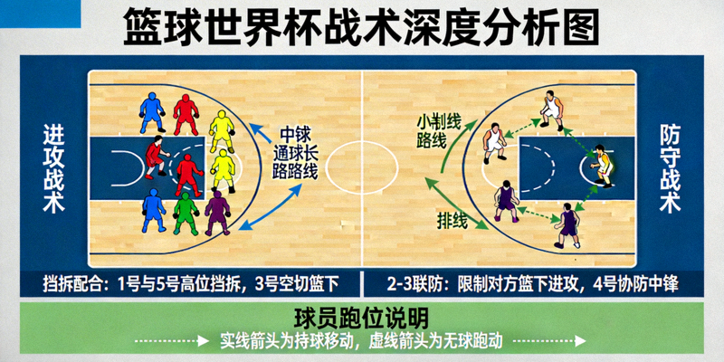 篮球世界杯战术深度分析图 - 展示球队跑位与战术板