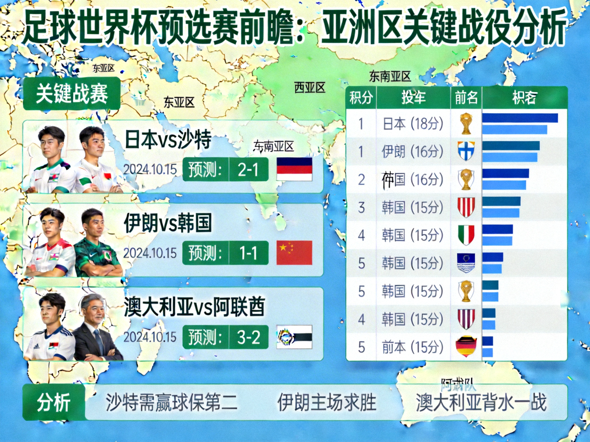 足球世界杯预选赛前瞻：亚洲区关键战役分析