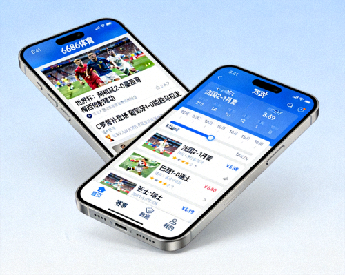 6686体育手机APP界面截图，展示世界杯新闻列表与实时比分模块